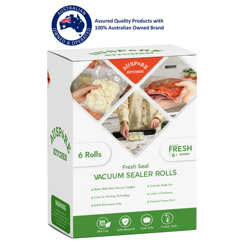 AUSPURE Vacuum Sealer Bags, 28cm x 6m for Food Storage 6 Rolls
