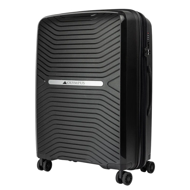 Olympus Hard Shell Astra Luggage Set in Obsidian Black (3 Piece Set)