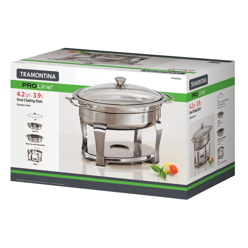 TRAMONTINA - Plat-Réchaud Oval PROLine de 3,9 L