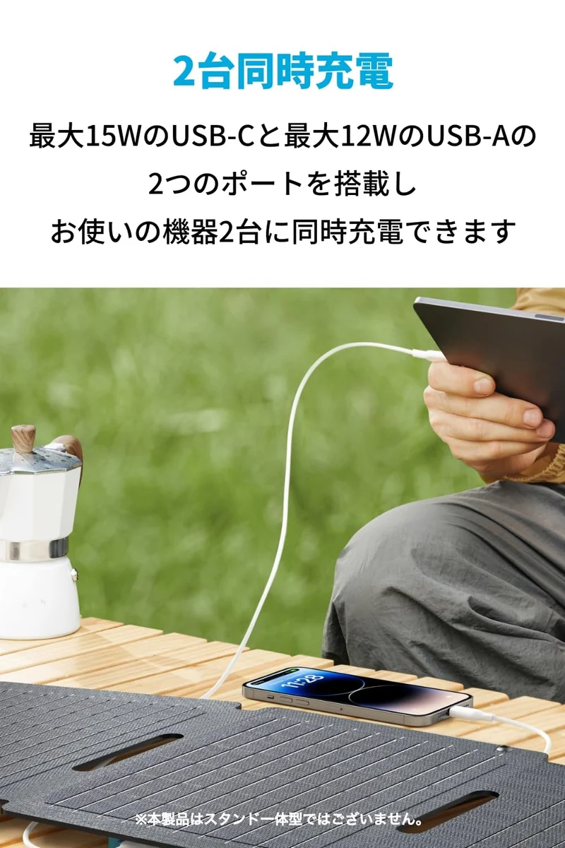 Anker Solix PS30 Portable Solar Panel USB A C 2-port IP65