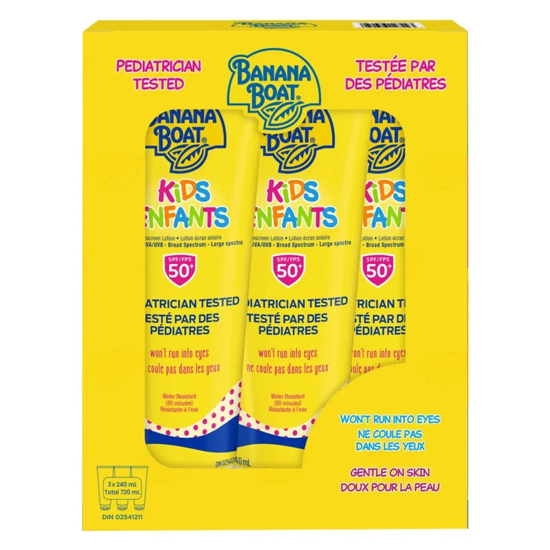 BANANA BOAT - Paquet de 3 Lotions Écran Solaire FPS 50+ pour Enfant