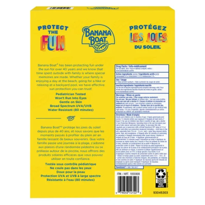 BANANA BOAT - Paquet de 3 Lotions Écran Solaire FPS 50+ pour Enfant