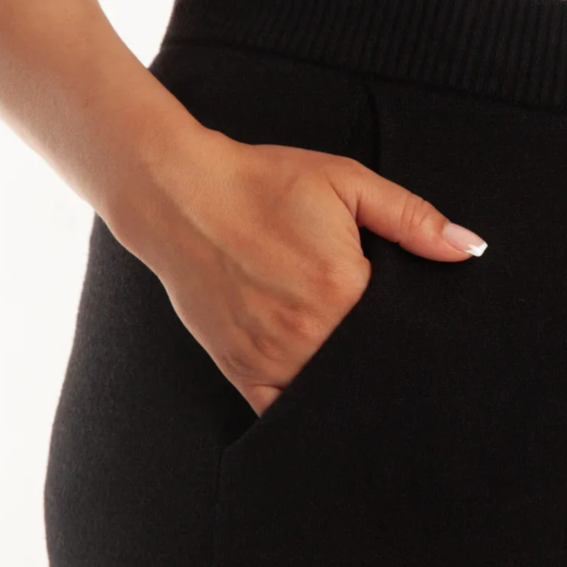 LAZYPANTS - Pantalon à Jambe Droite en Tricot pour Femme