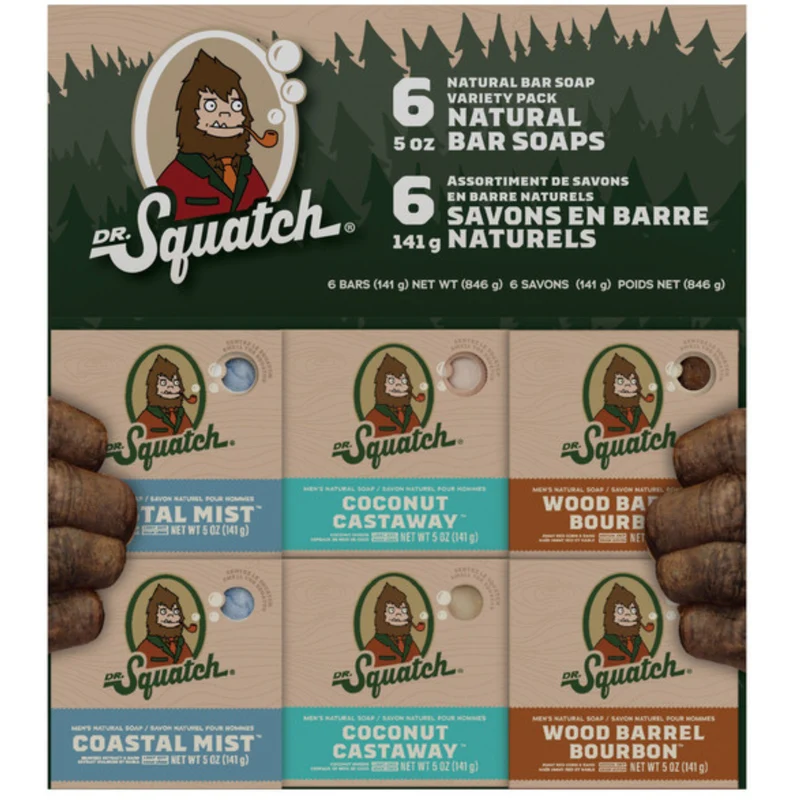 DR. SQUATCH - Assortiment de 6 Savons Naturels en Barre