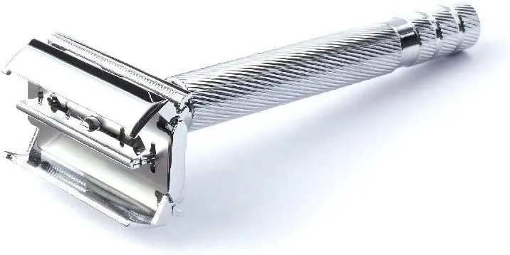 Schick Classic Double Edge Shaving Razor Metal Holder Silver with 10 replacement blades