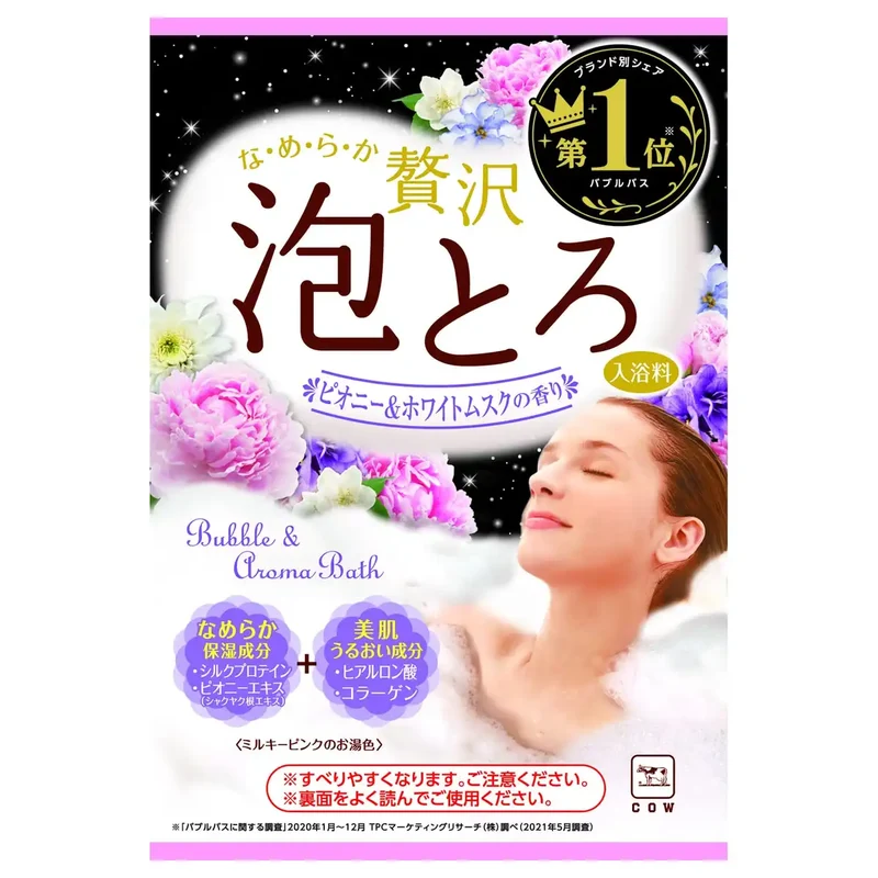 Cow Brand Additive-Free Bath Story Peony & White Musk Foam Bath 30G
