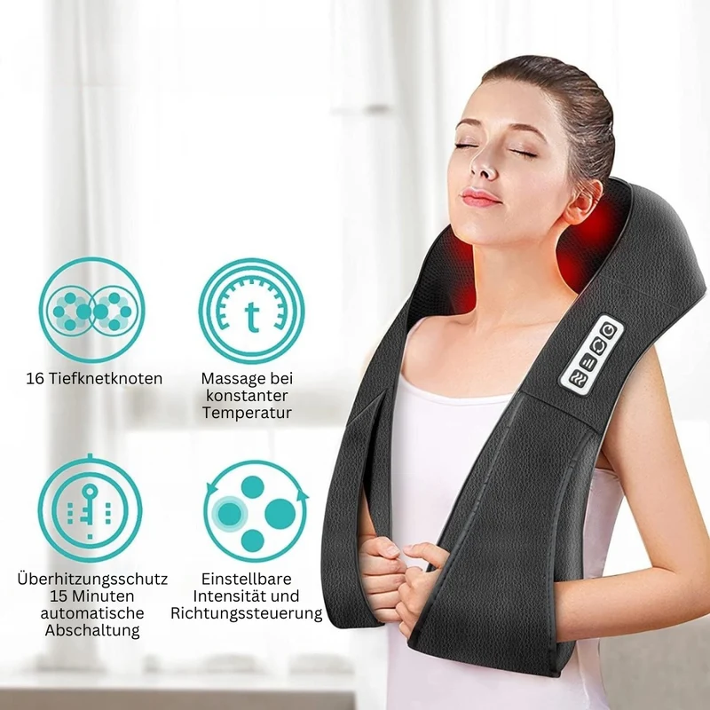 Cuscino Massaggiante Shiatsu con Infrarossi - AuraComfort