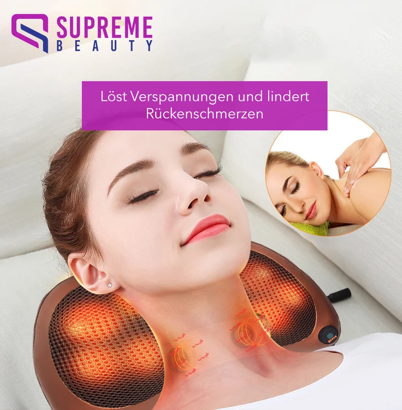 Cuscino Massaggiante Portatile con Massaggio Shiatsu Profondo – ThermoRelax Pro
