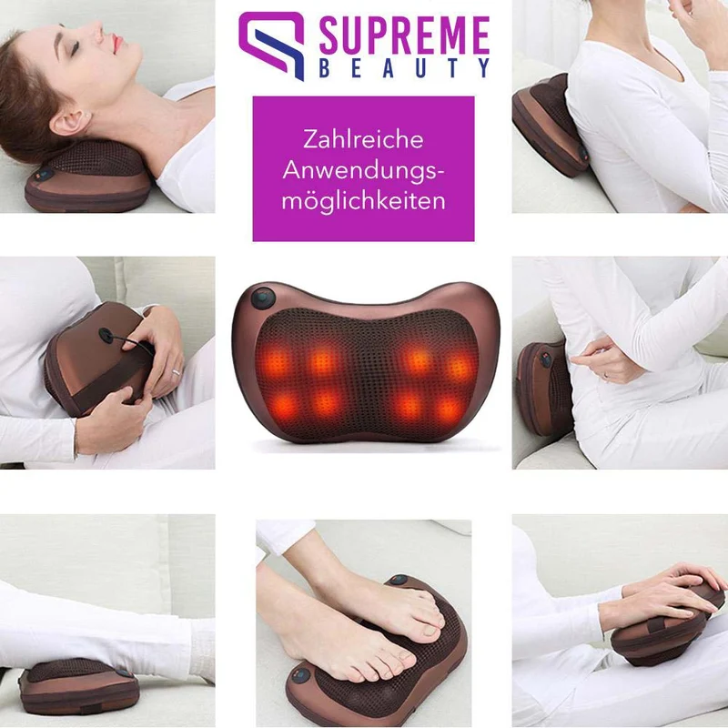Cuscino Massaggiante Portatile con Massaggio Shiatsu Profondo – ThermoRelax Pro