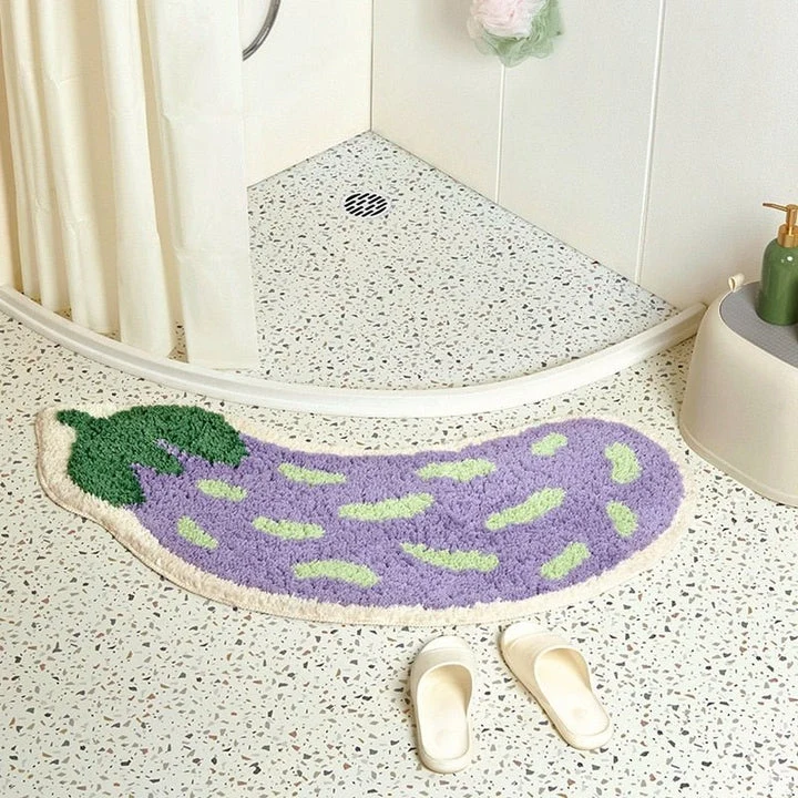 Tappetino Antiscivolo per Bagno con Design di Banana o Melanzana - ZestPad