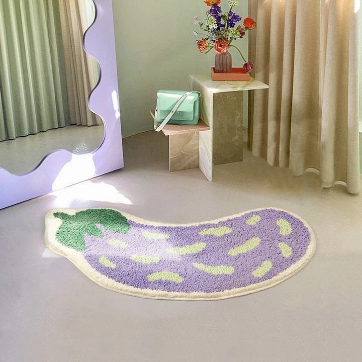 Tappetino Antiscivolo per Bagno con Design di Banana o Melanzana - ZestPad