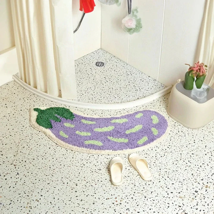 Tappetino Antiscivolo per Bagno con Design di Banana o Melanzana - ZestPad