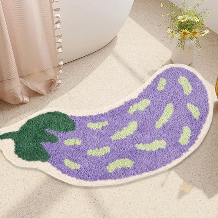 Tappetino Antiscivolo per Bagno con Design di Banana o Melanzana - ZestPad