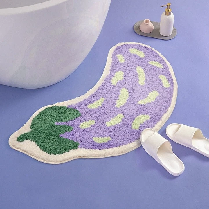 Tappetino Antiscivolo per Bagno con Design di Banana o Melanzana - ZestPad