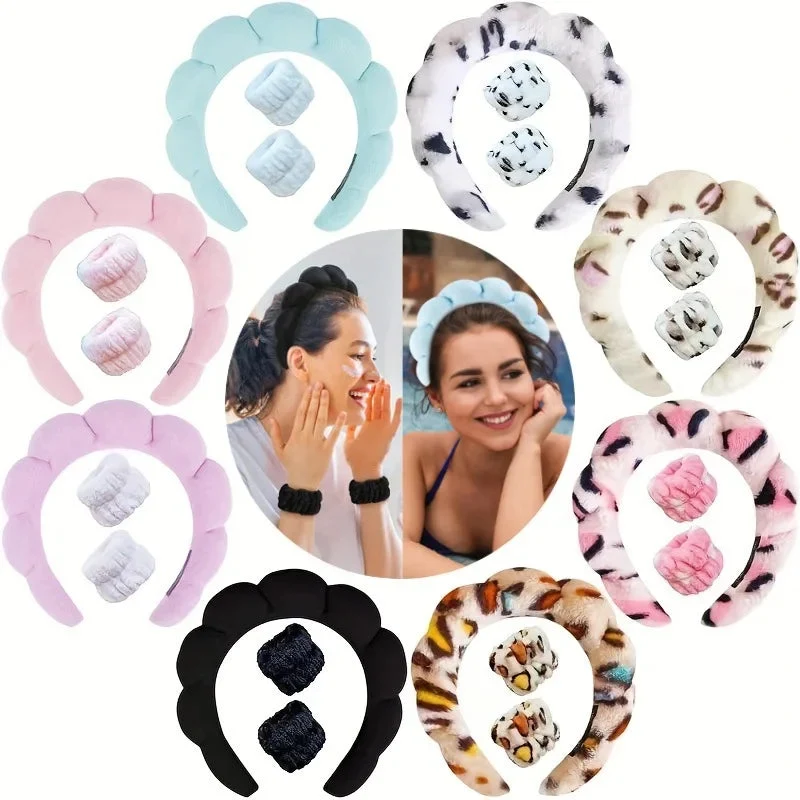 Set di Fascia per Capelli e Polsini in Pile - Fluffiea