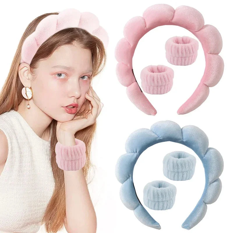Set di Fascia per Capelli e Polsini in Pile - Fluffiea