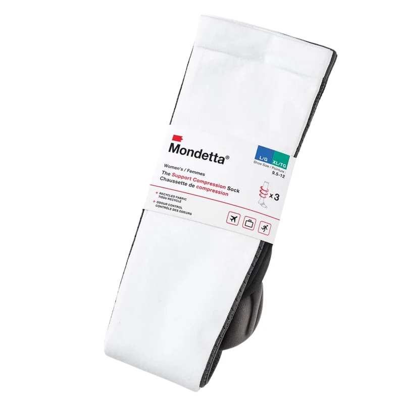MONDETTA - Paquet de 3 Paires de Chaussettes de Compression pour Femme