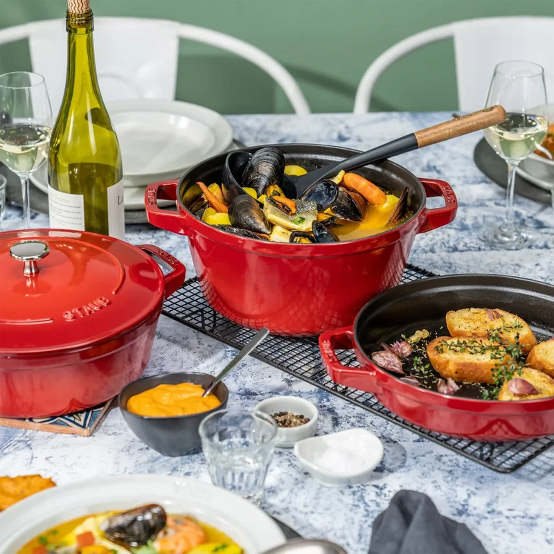 STAUB - Ensemble de Cocottes en Fonte Empilable, 4 Pièces *Boite Ouverte*
