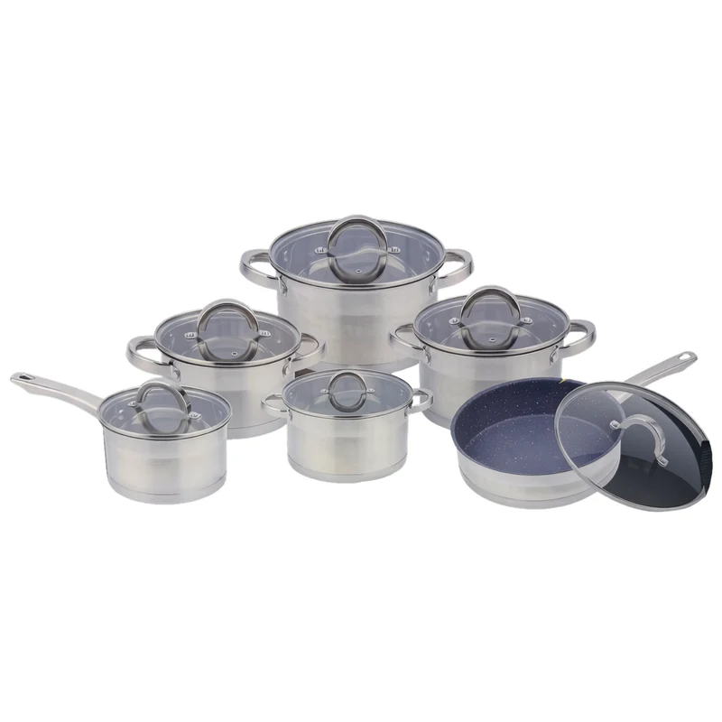 HOFFAVORER - Batterie de Cuisine de 12 Pièces en Acier Inoxydable HF-103