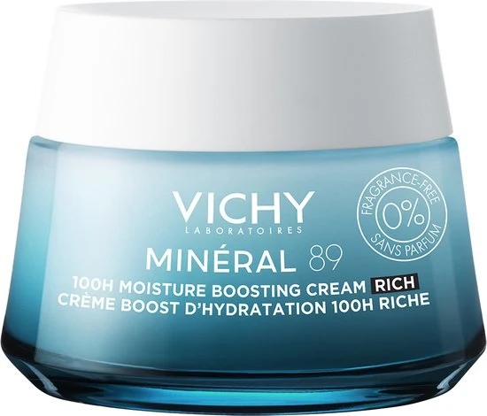 Vichy Minéral 89 100U Hydraterende Rijke Crème Zonder Parfum - Voor een normale tot droge huid - 50ml