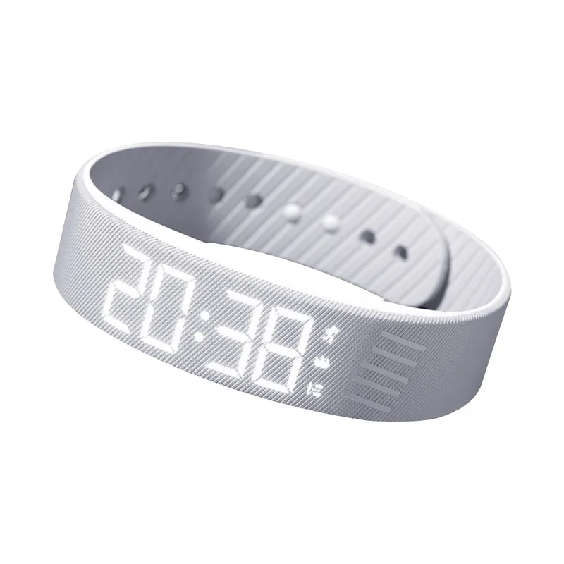 Bracelet Réveil Vibrant Étanche – Horloge LED avec Alarme, Podomètre et Bracelet Réglable