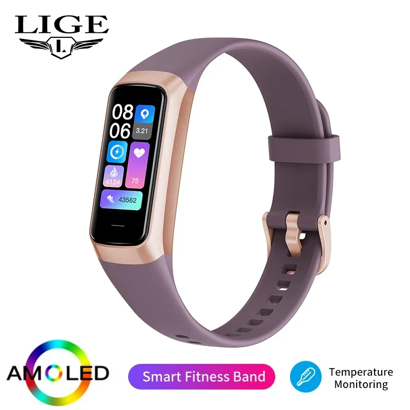 Montre Connectée AMOLED – Smartwatch Étanche avec Suivi Sport et Fréquence Cardiaque