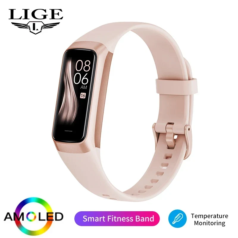 Montre Connectée AMOLED – Smartwatch Étanche avec Suivi Sport et Fréquence Cardiaque