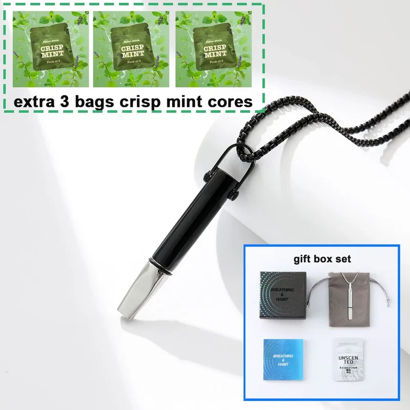 Collier Inhalateur d'Arômes Portable pour Arrêter de Fumer – Diffuseur Personnel Sans Batterie & Sans Vapeur + 3 Recharges OFFERTES