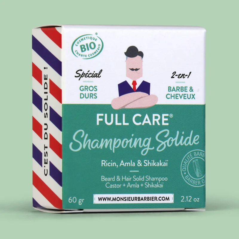 Shampoing Solide Barbe & Cheveux 2-en-1 - FULL CARE - 60gr