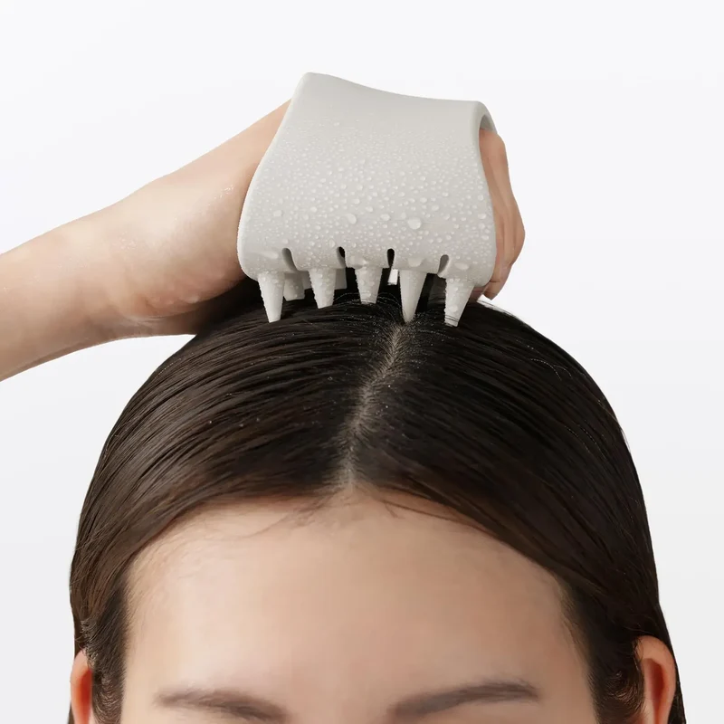 Muji Silicone Scalp Massage Shampoo Brush for Hair Care