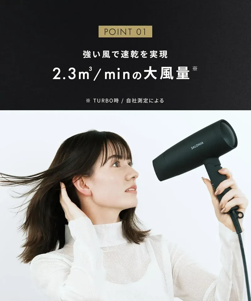 Salonia Speedy Ion Hair Dryer for Fast, Gentle Drying Results