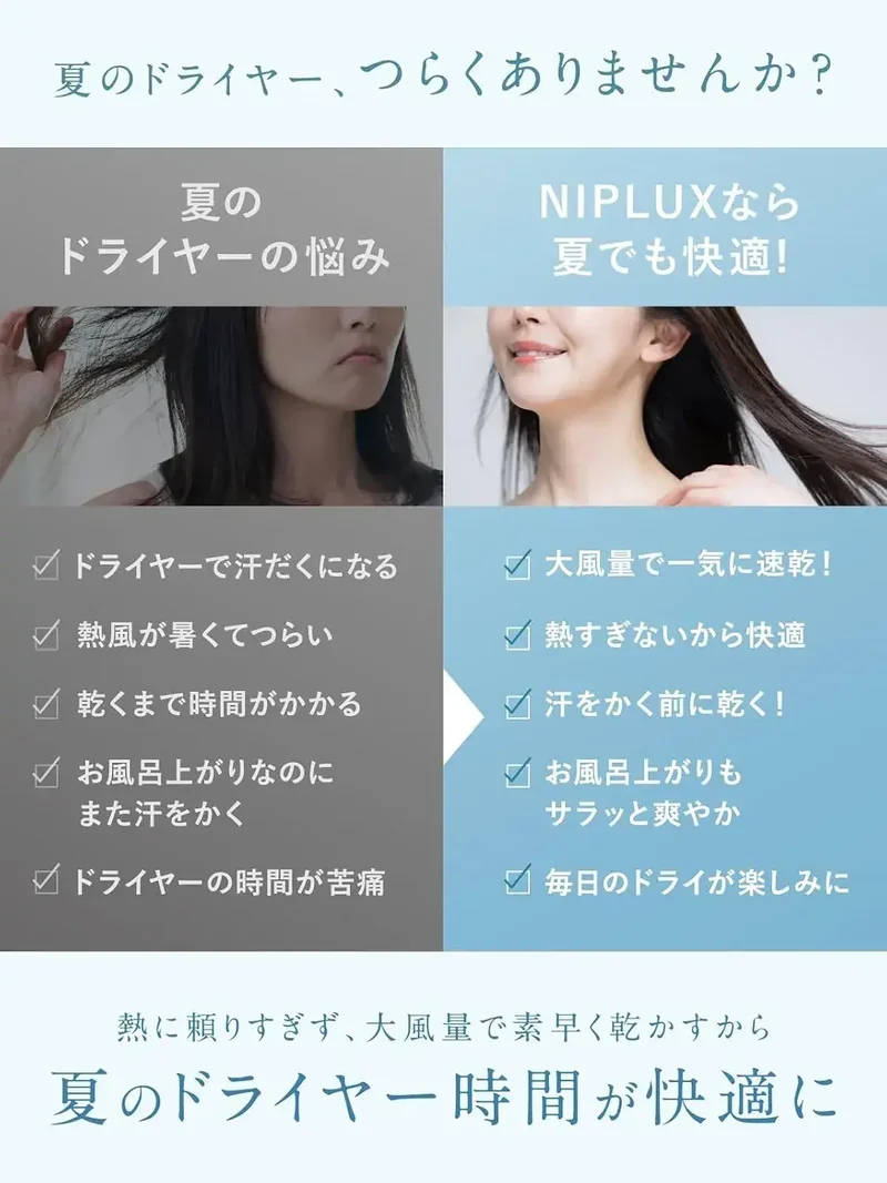 Niplux Ionic Fast Drying Hair Dryer with Adjustable Speed