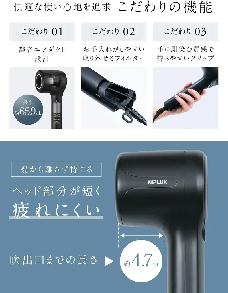 Niplux Ionic Fast Drying Hair Dryer with Adjustable Speed