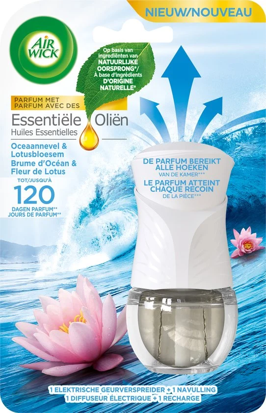 Air Wick Ocean Mist & Lotusbloemen 19ml- Elektrische Geurverspreider - Starterkit-1 stuk