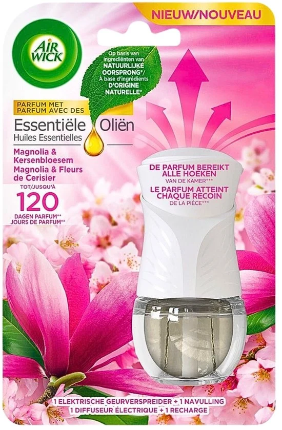 Air Wick Essential Oils - Elektrische Geurverspreider - Starterkit - Magnolia & Kersenbloesem - 19ml - 1 stuk