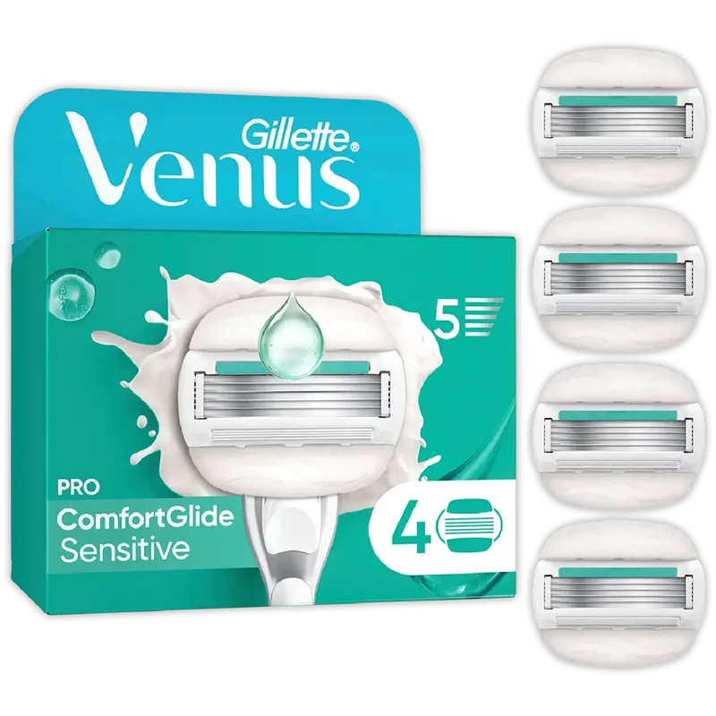 Gillette Venus Pro Comfortglide Sensitive 4-Pack Gladde huid