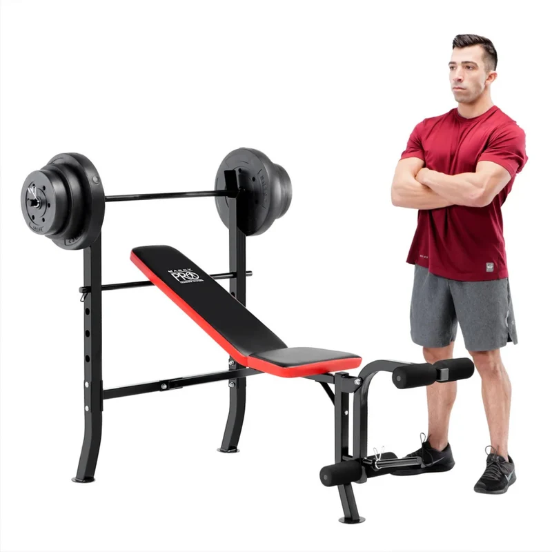 MARCY PRO - Banc de Musculation Standard avec Ensemble de Disques de 100 lb *Boite Ouverte*