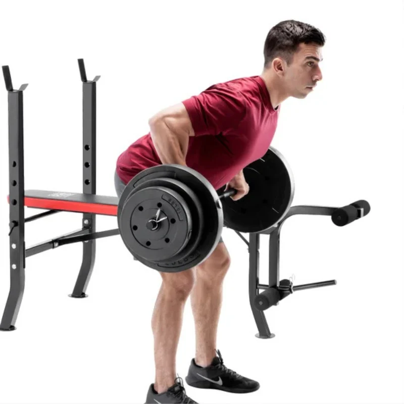 MARCY PRO - Banc de Musculation Standard avec Ensemble de Disques de 100 lb *Boite Ouverte*