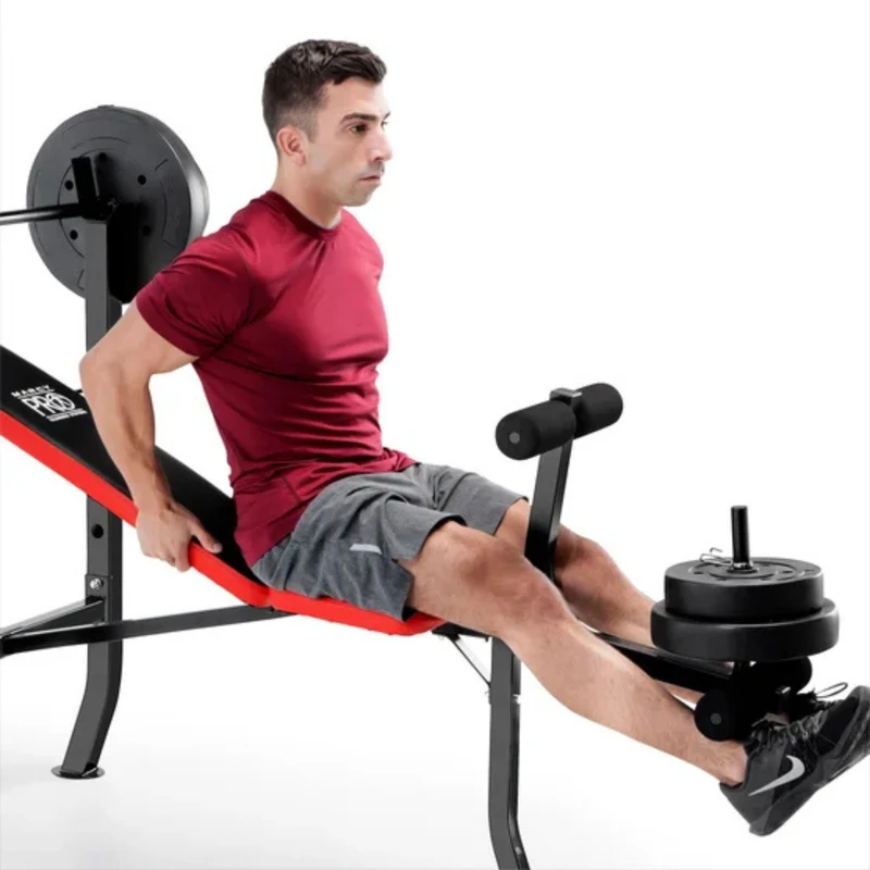 MARCY PRO - Banc de Musculation Standard avec Ensemble de Disques de 100 lb *Boite Ouverte*