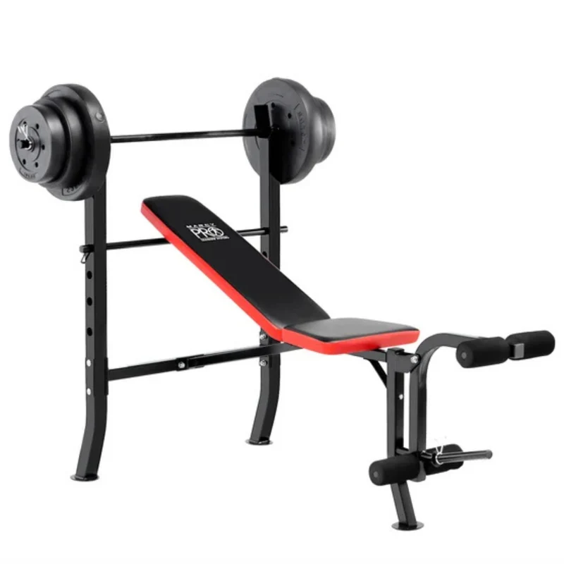 MARCY PRO - Banc de Musculation Standard avec Ensemble de Disques de 100 lb *Boite Ouverte*