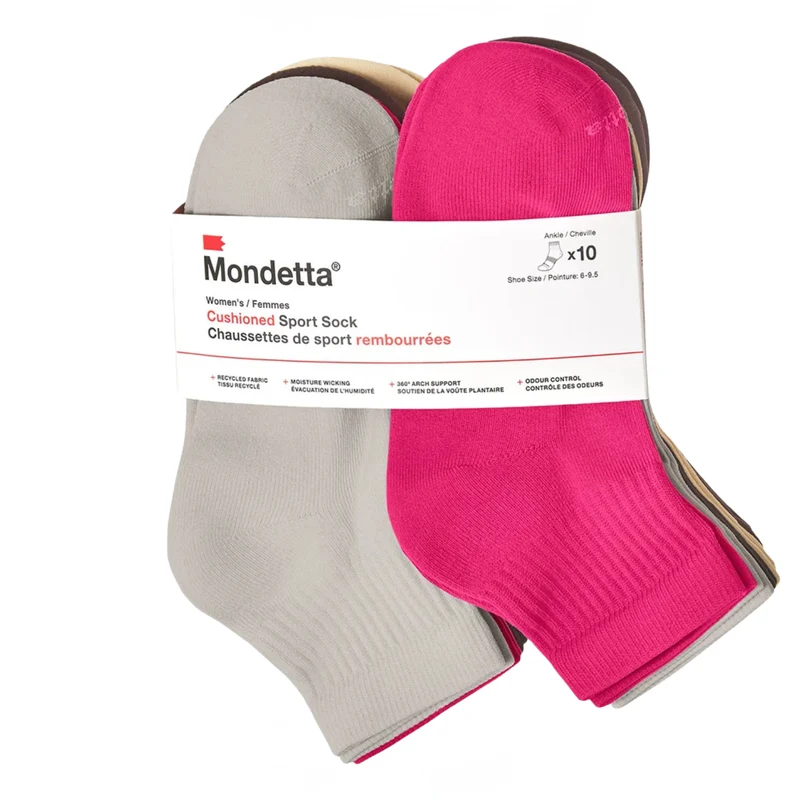 MONDETTA - 10 Paires de Chaussettes de Sport pour Femme