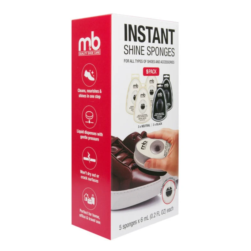 M&B - Éponges Lustrantes Rapides pour Chaussures et Accessoires *Boite Ouverte*
