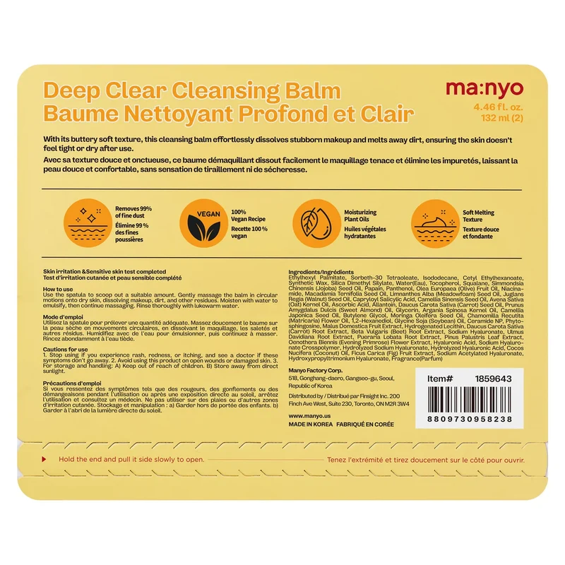 MA:NYO - Paquet de 2 Baumes Nettoyants Profond et Clair