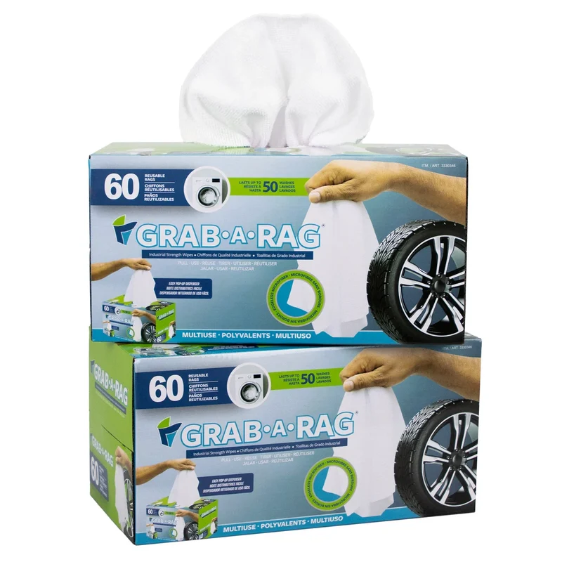 GRAB-A-RAG - Paquet de 60 Chiffons Réutilisables