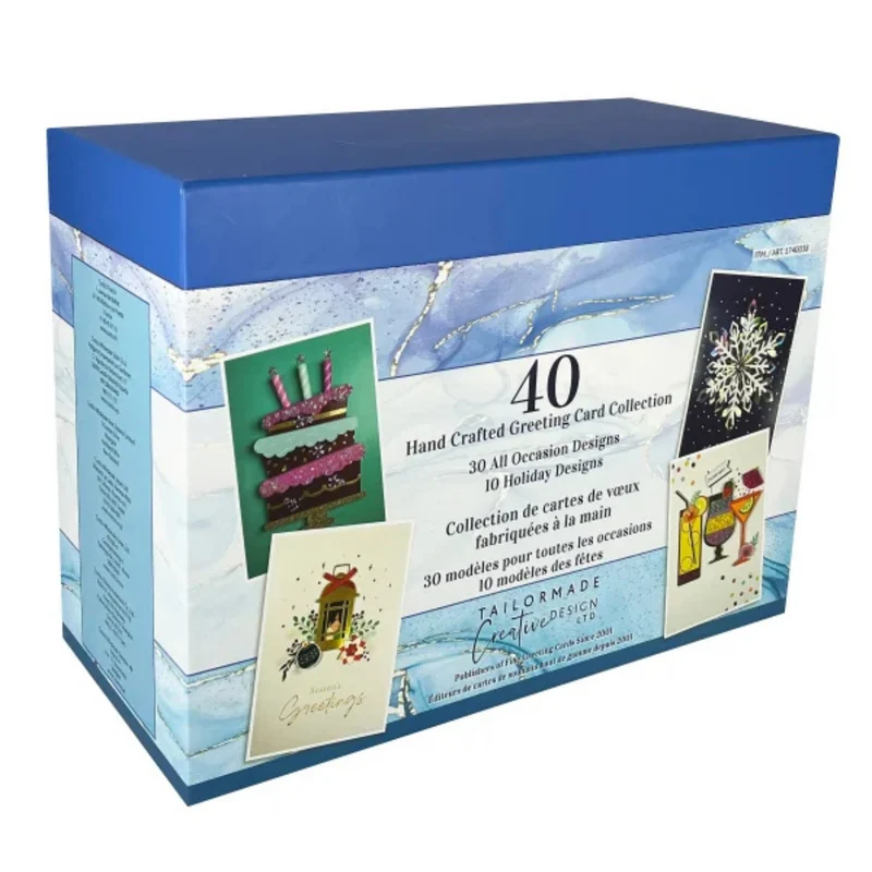 TAILORMADE - Collection de 40 Cartes de Voeux Fabriquées à la Main *Version Française*