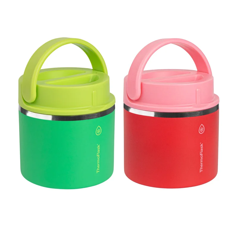 THERMOFLASK - Paquet de 2 Bocaux Isotherme pour Aliments de 591 ml