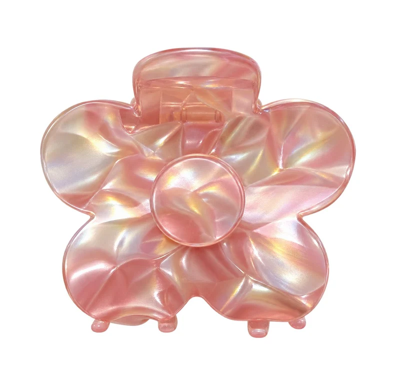 Pince à cheveux fleur rose - Rose clair
