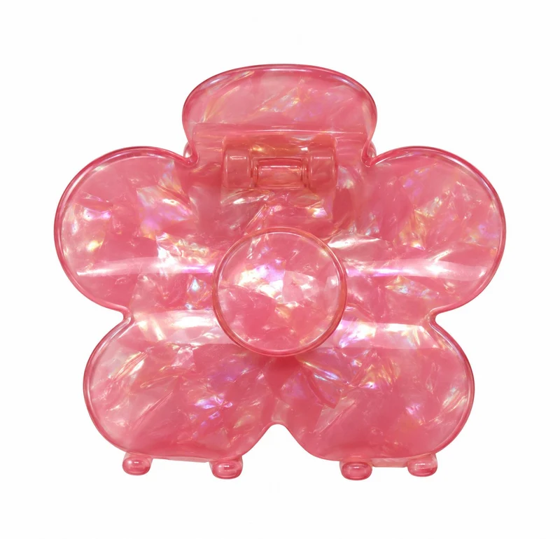 Pince à cheveux fleur rose - Rose