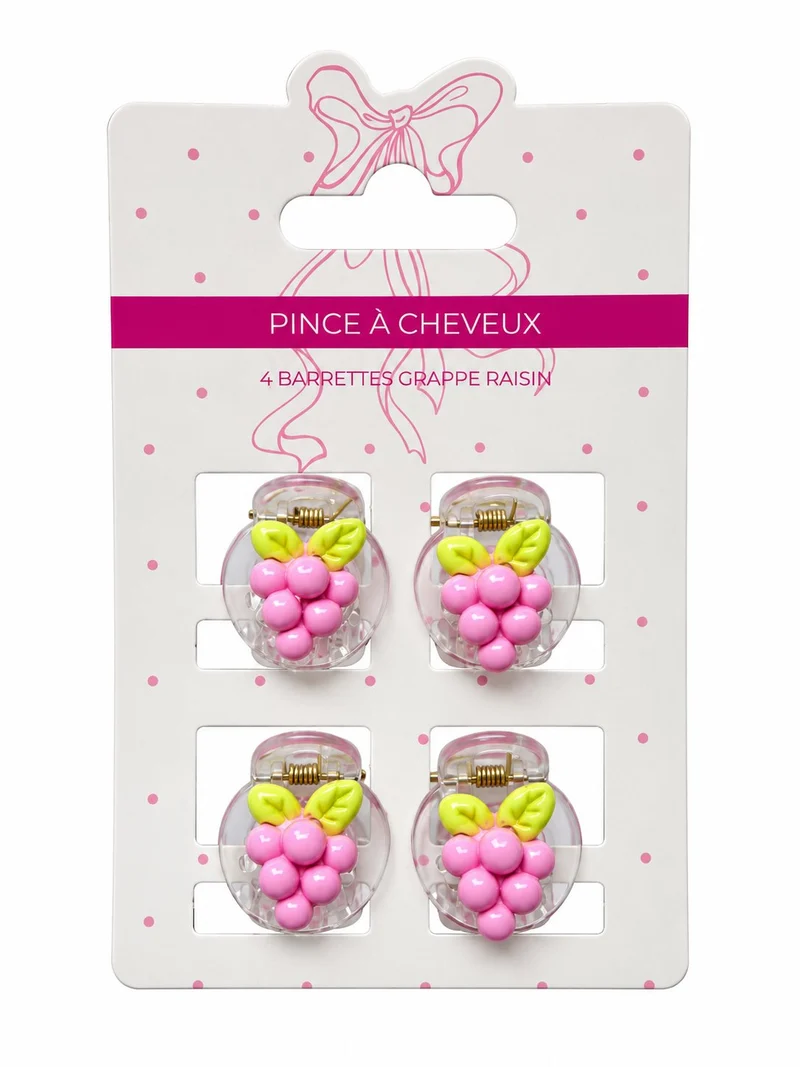 Lot de 4 barrettes grappes de raisin