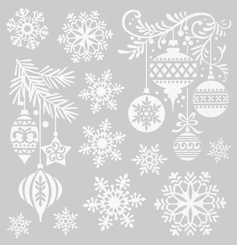 Stickers de Noël vitre à paillettes 0,1x30,5x31,5 cm